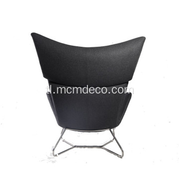 Modern Imola Wingback Fabric Lounge Chair